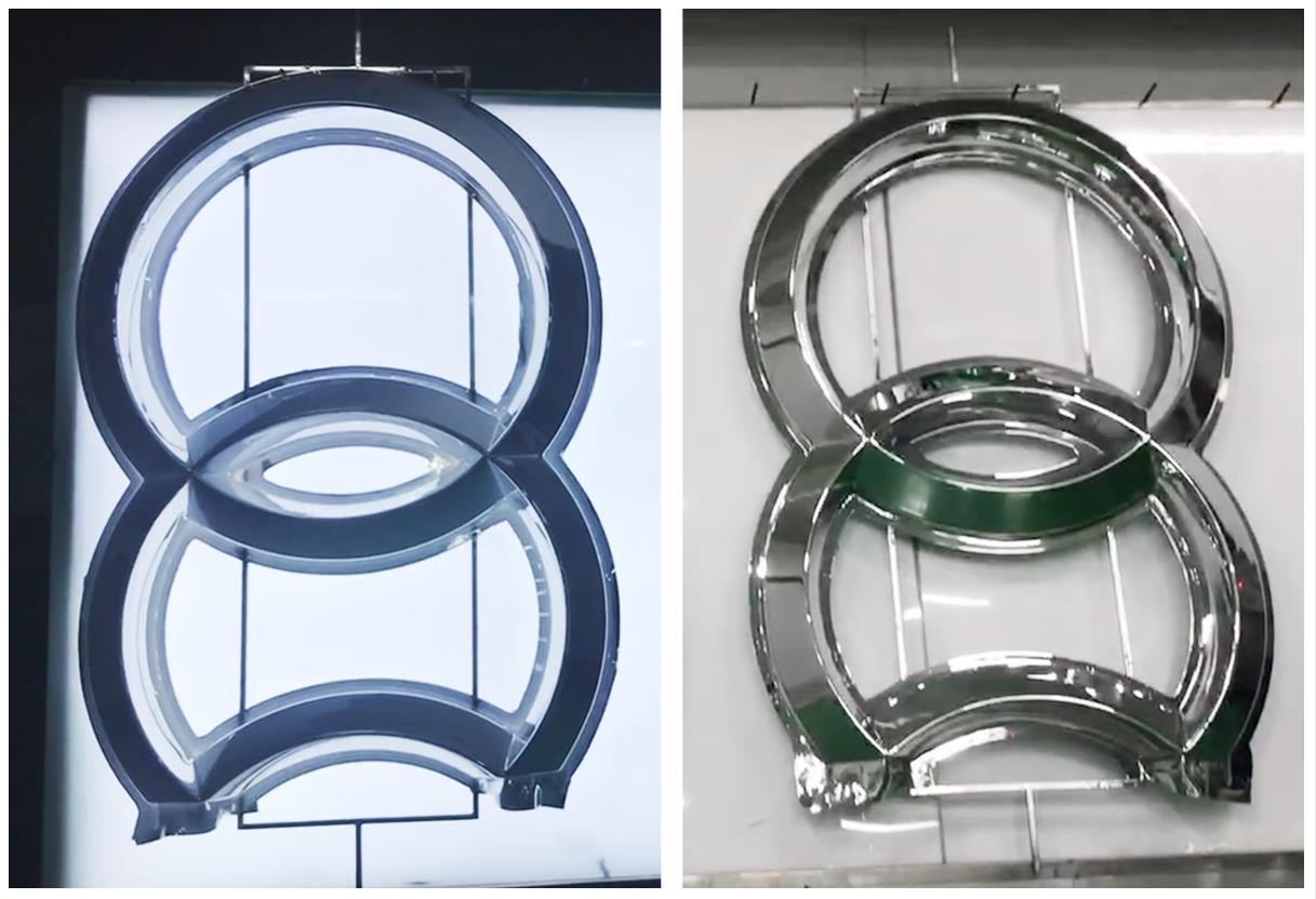 m6体育米乐项目案例——奥迪吸塑电镀标识项目